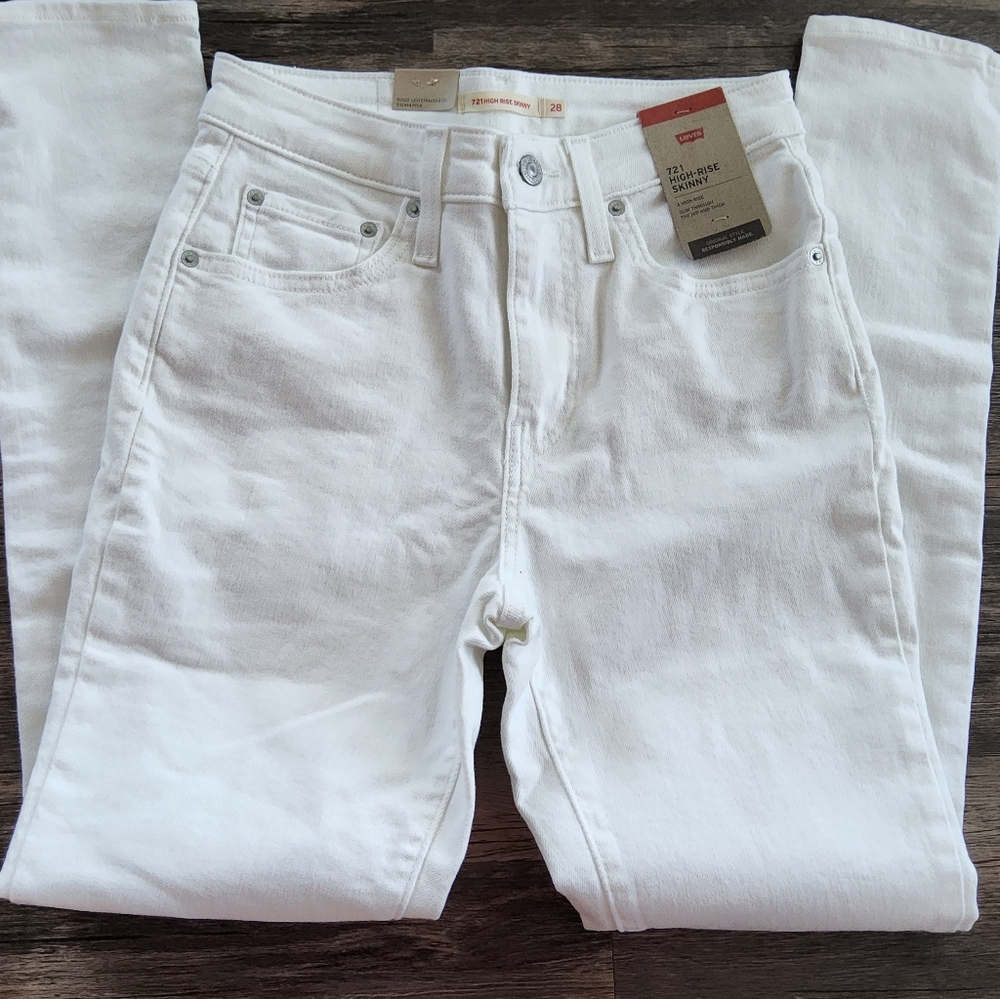 721 High Rise Skinny Women's Jeans: Soft Clean WhiteSize: 28W x 30L